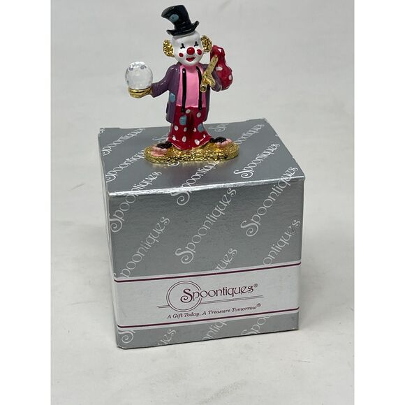 Swarovski Spoontiques Pewter Circus Hobo Juggling Clown Figurine Crystal Vintage - Picture 8 of 10